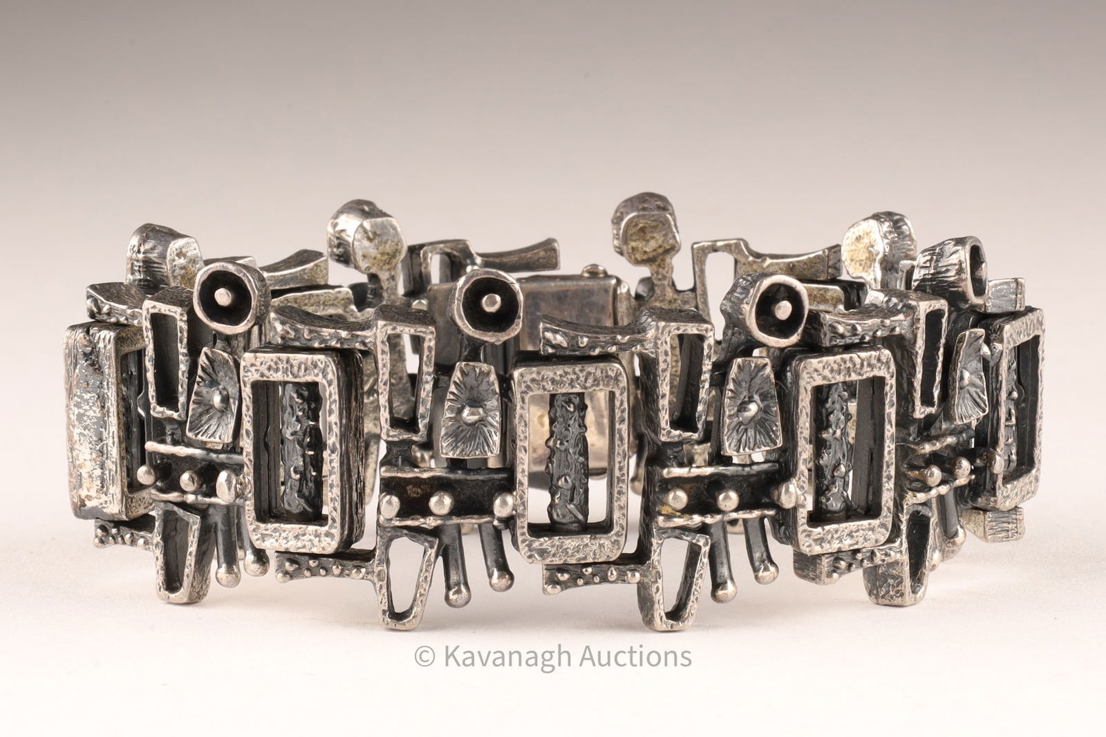 Mid Century 1970s Guy Vidal Brutalist Cuff Bracelet (1 of 6)