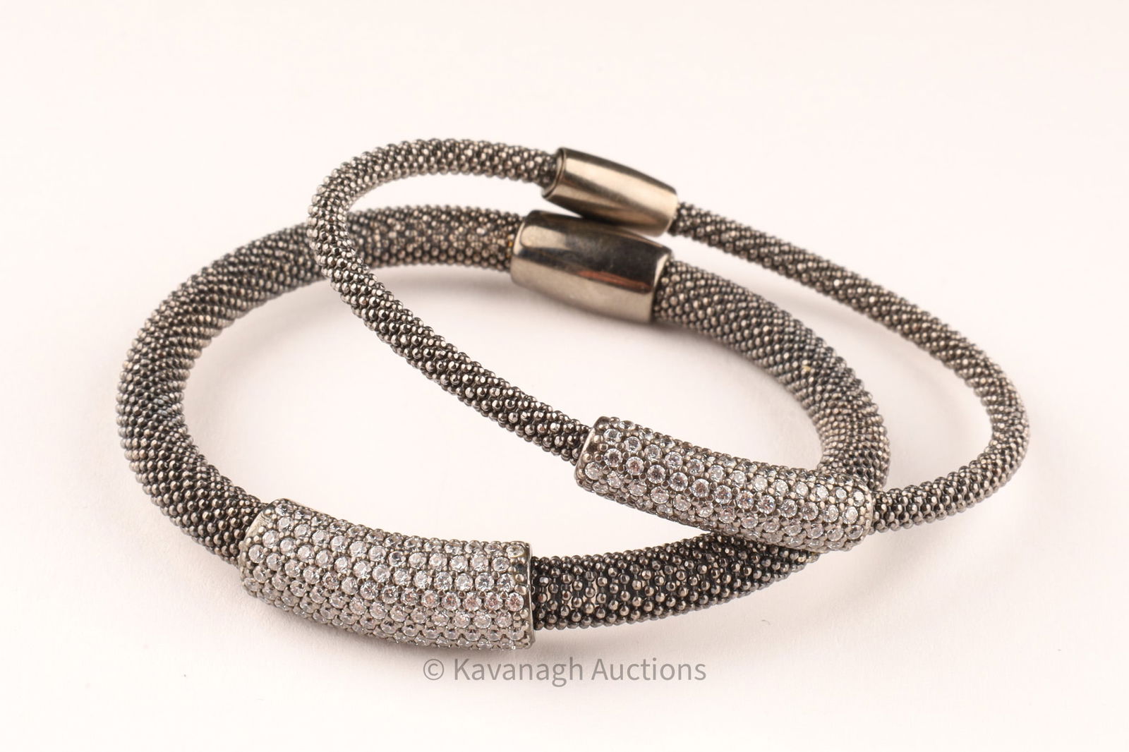 Italian Sterling Silver Pave Rhinestone Bracelets (1 of 6)