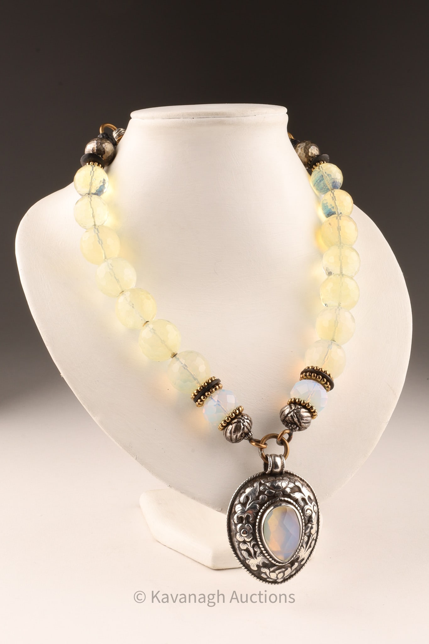 Masha Archer Opaline Facet Crystal Beads Sterling Necklace (1 of 7)