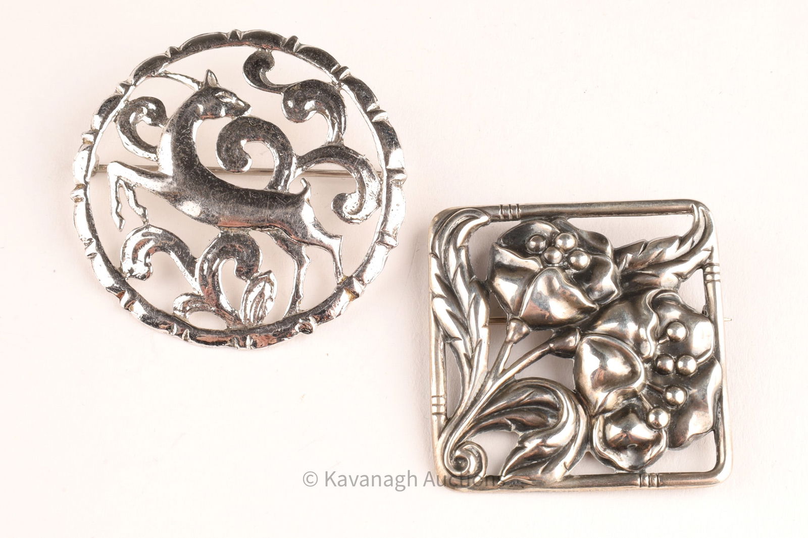 Lot Art Nouveau Art Deco Sterling Silver Repousse Pins Brooches (1 of 6)