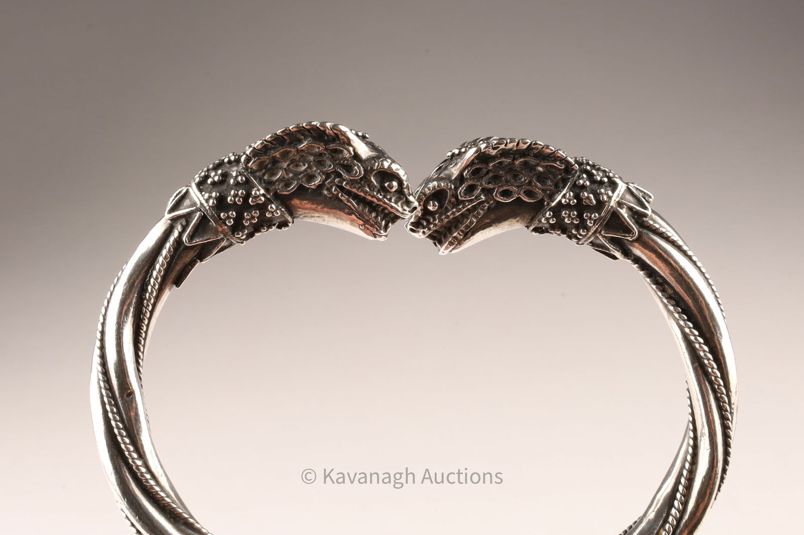 Sterling Silver Double Cobra Snake Hinged Cuff Bracelet (1 of 8)