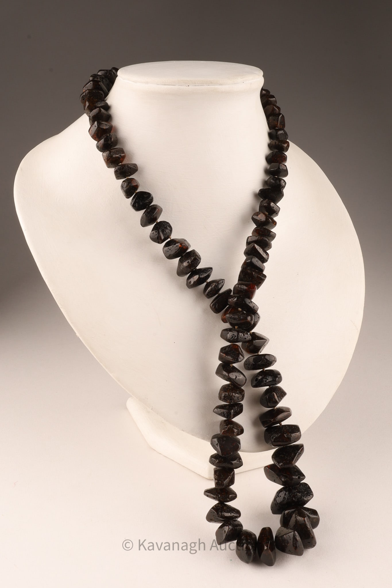 A Large Raw Amber Bead Matinee Necklace (1 of 6)