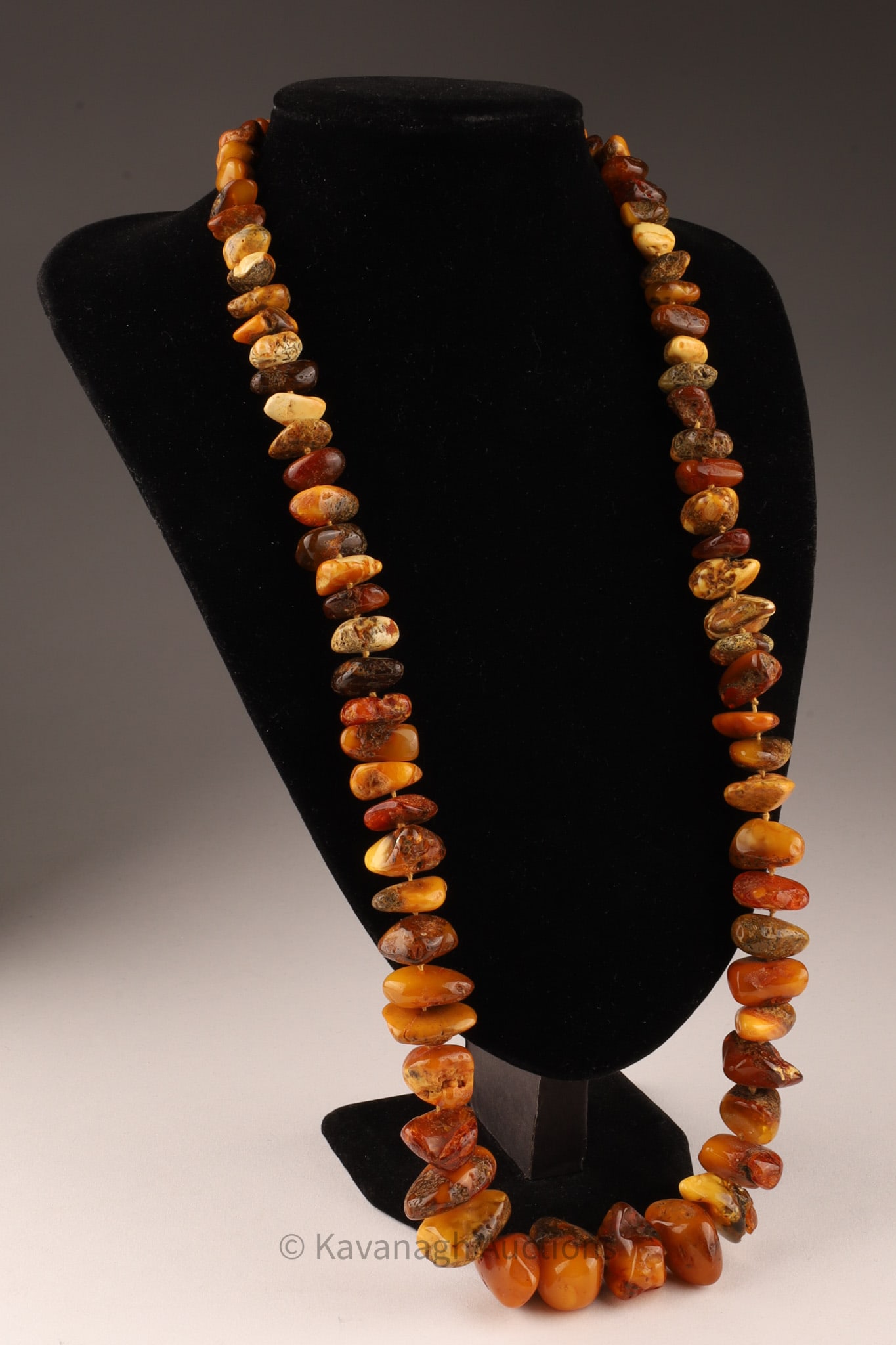 Impressive Raw Amber Bead Matinee Necklace (1 of 8)