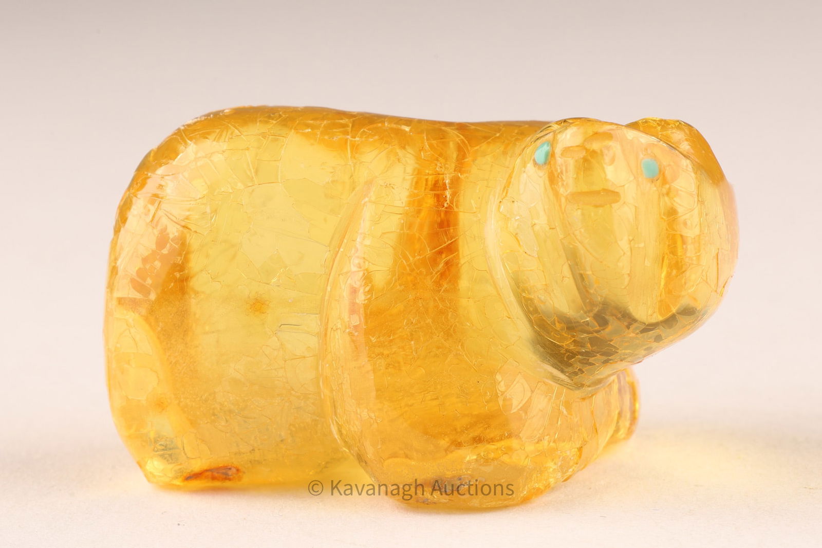 A Najavo Carved amber bear - Joseph Begay (1 of 7)