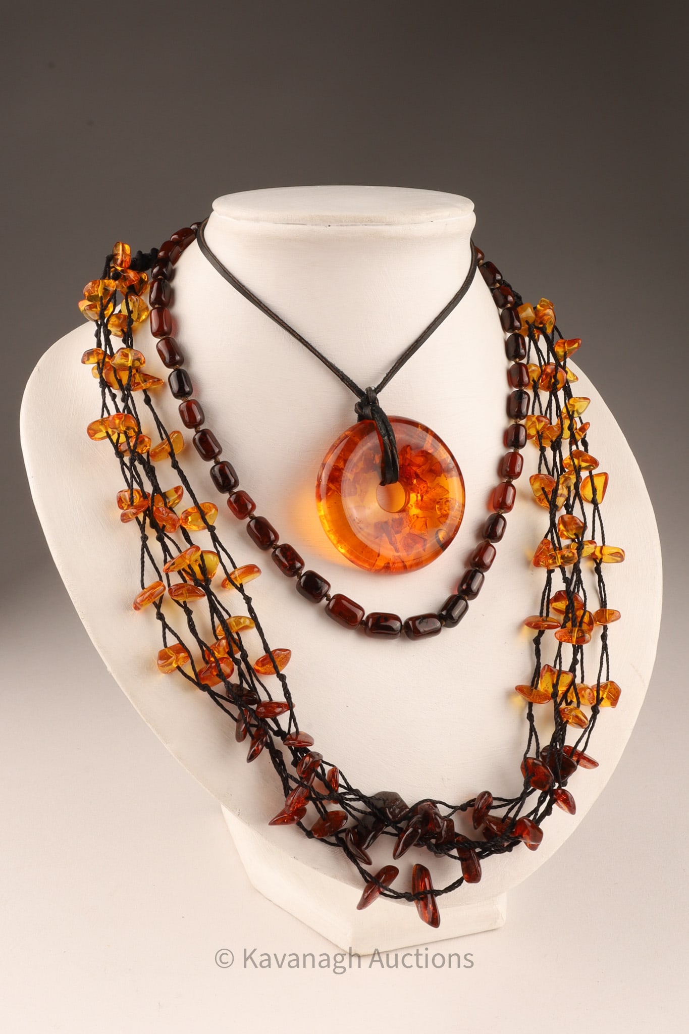 A lot of 3 Modernist Amber Necklaces (1 of 6)