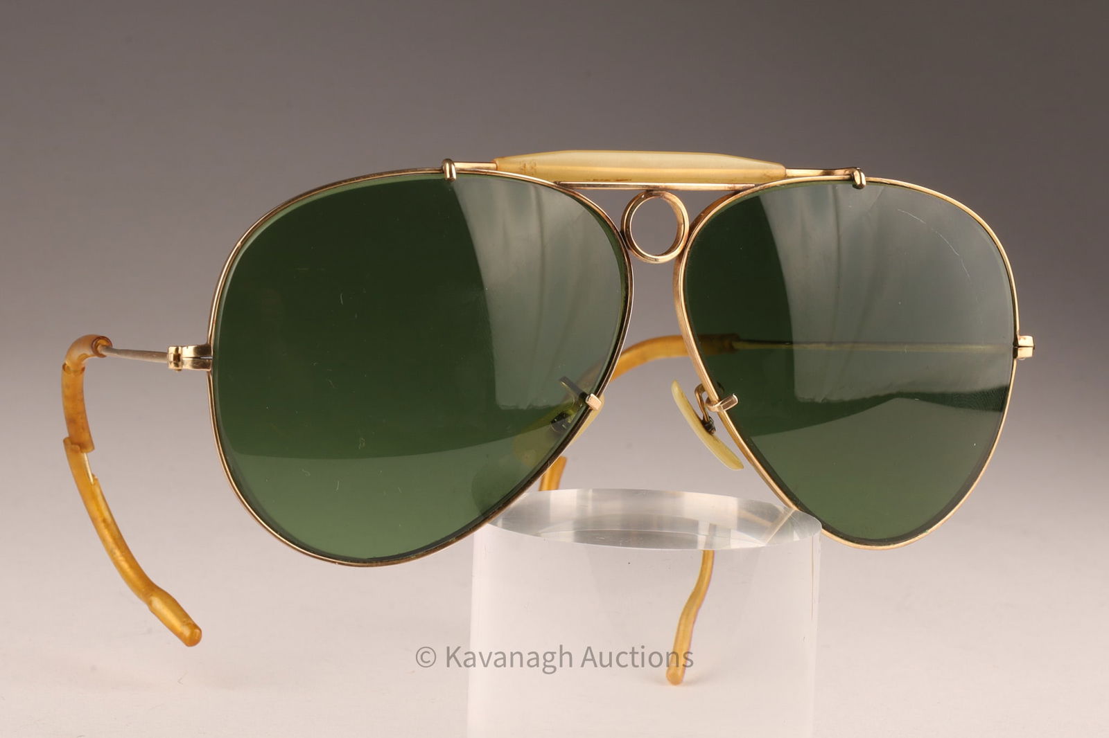 Bausch & Lomb Ray-Ban Outdoorsman Men Sunglasses Aviator Vintage Gold Green (1 of 7)