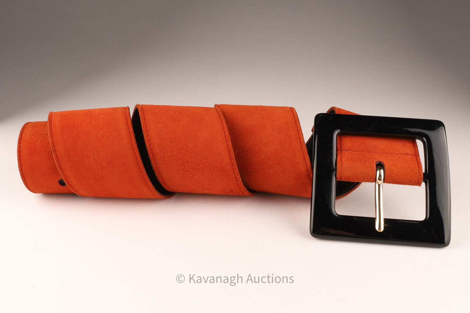 Yves Saint Laurent Suede Leather Belt Italy: Yves Saint Laurent Suede Leather Belt Italy with Oversized Buckle. Marked Made in Italy42 inches L x 4 W, belt measures 2.5 inches W