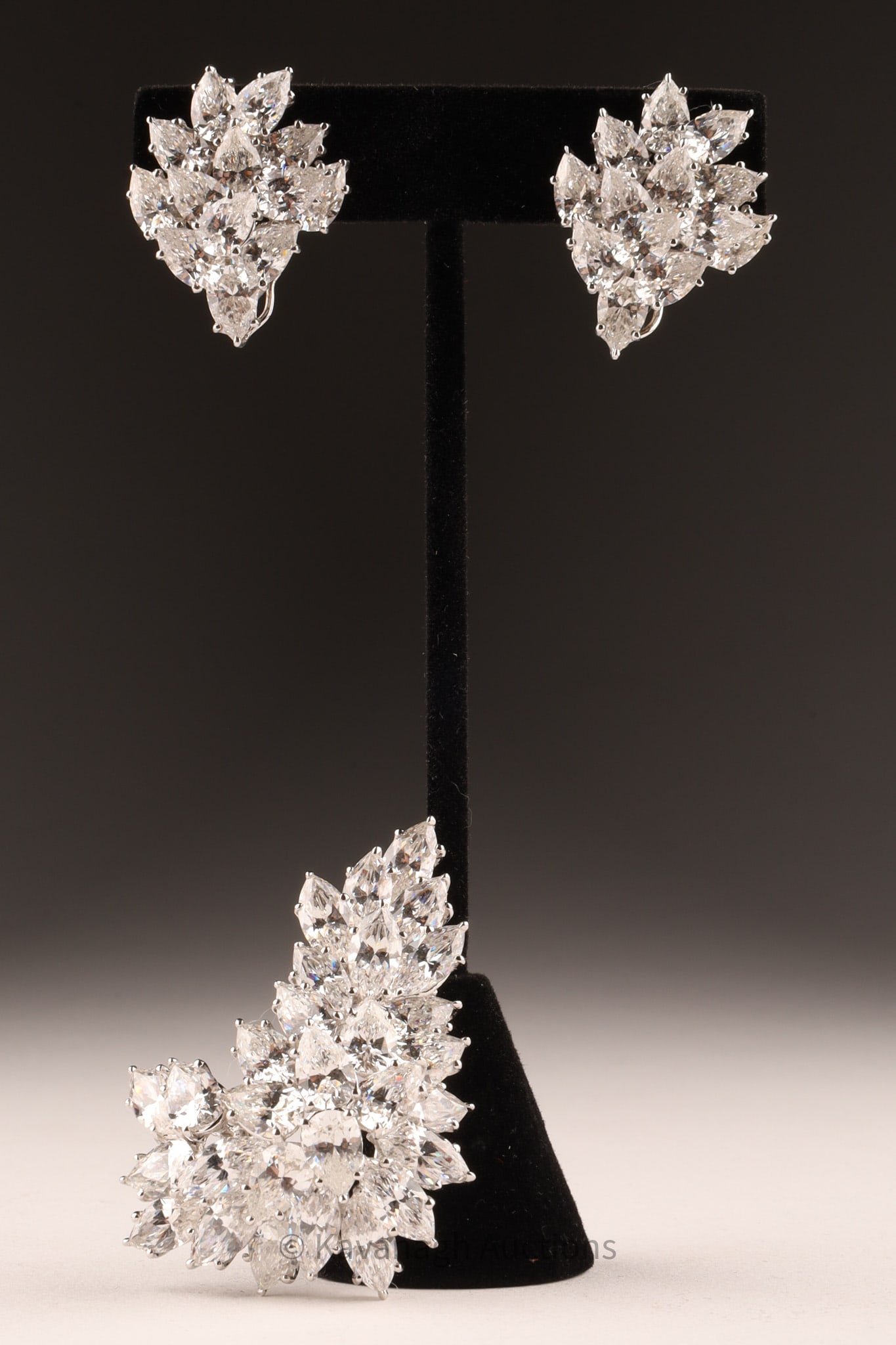Brilliant Cut Cubic Zirconia Brooch Earring Set (1 of 6)
