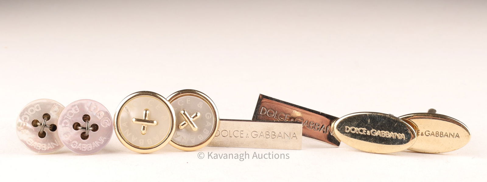 Collection of 4 Set of Dolce and Gabbana Cufflinks Gold (1 of 3)