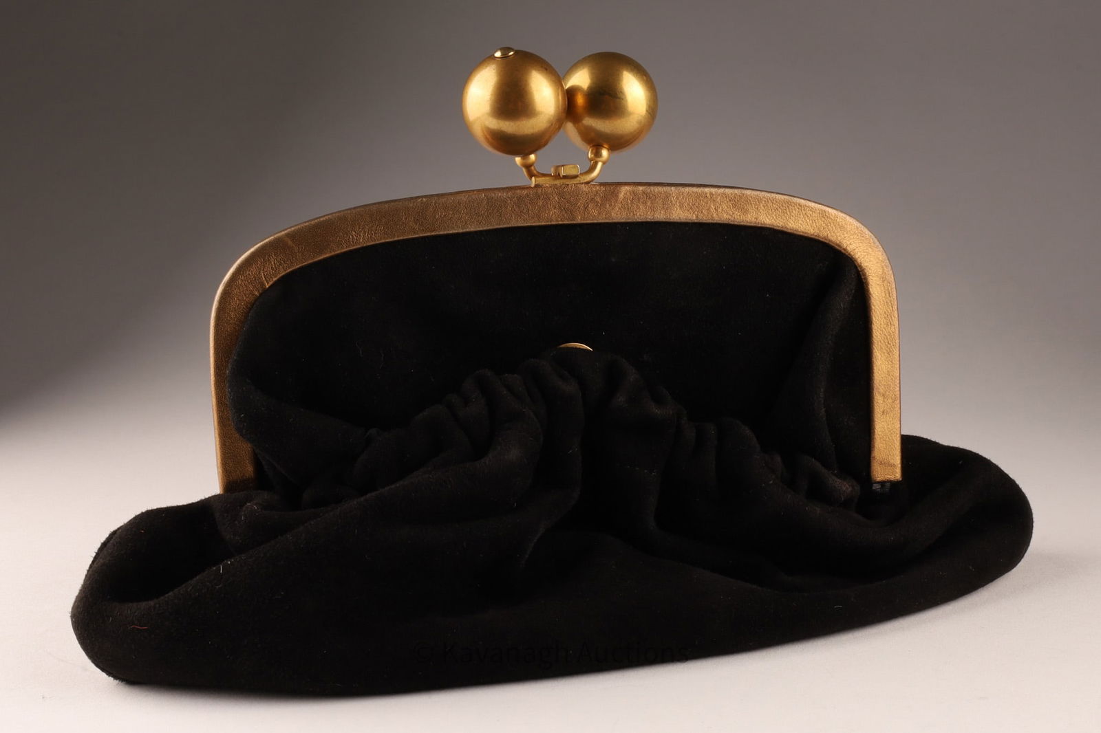 Marni Black Ultra Suede Gold Ball Purse 1990s (1 of 7)