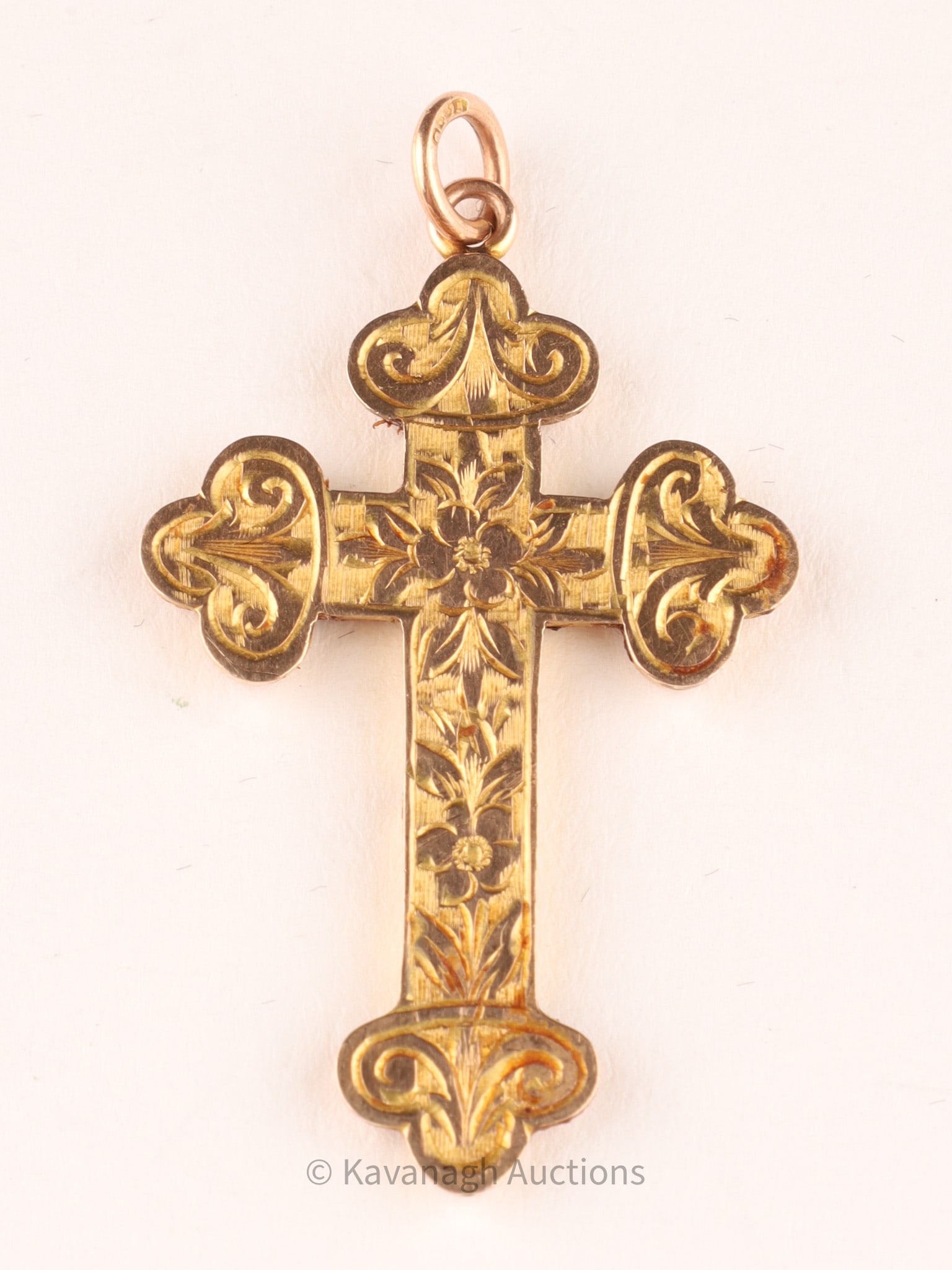 Antique Victorian 9K Gold Ornate Cross Pendant (1 of 5)