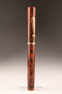1909 Waterman Red Ripple Fountain Pen: 1909 Waterman Red Ripple Fountain Pen5.5 inches L.