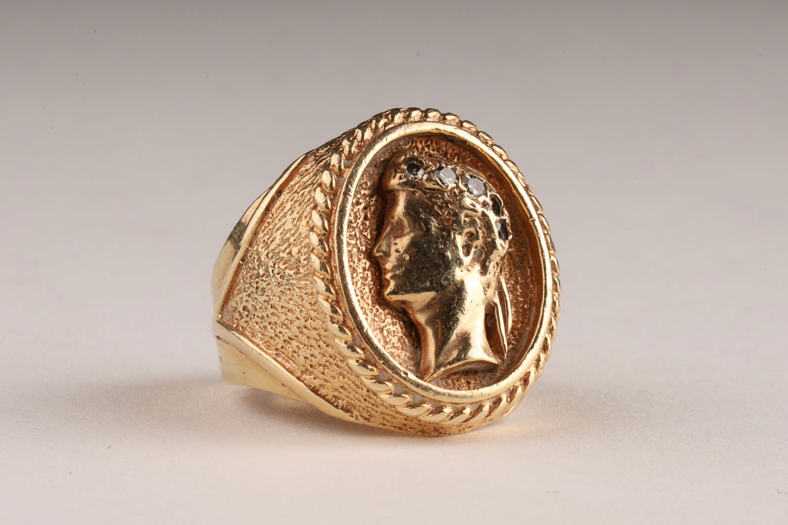 14K Gold Roman Emperor Julius Cesar Ring (1 of 8)