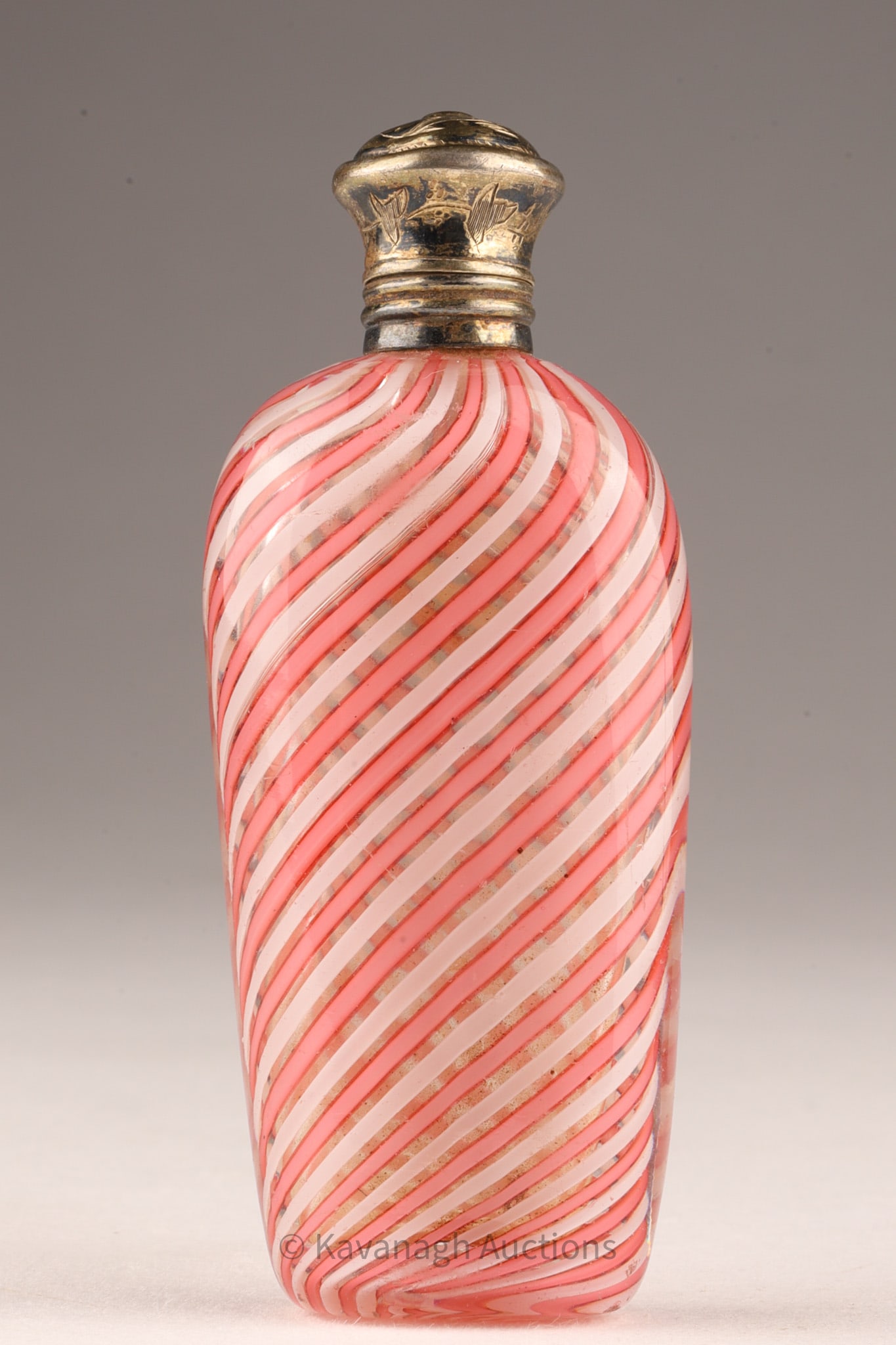 Antique Murano Swirl Glass and Silver Perfume Bottle (1 of 5)