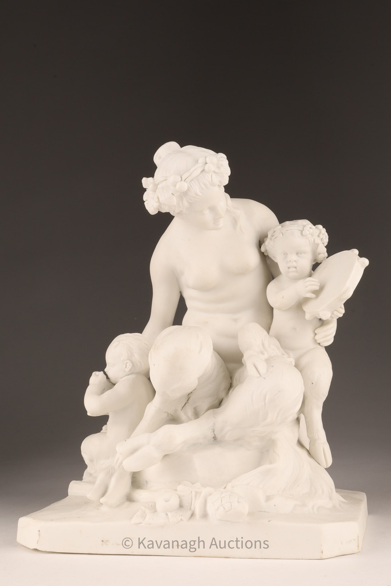 Antique Bisque Figural Group Fauns After Clodion, 1785 (1 of 14)