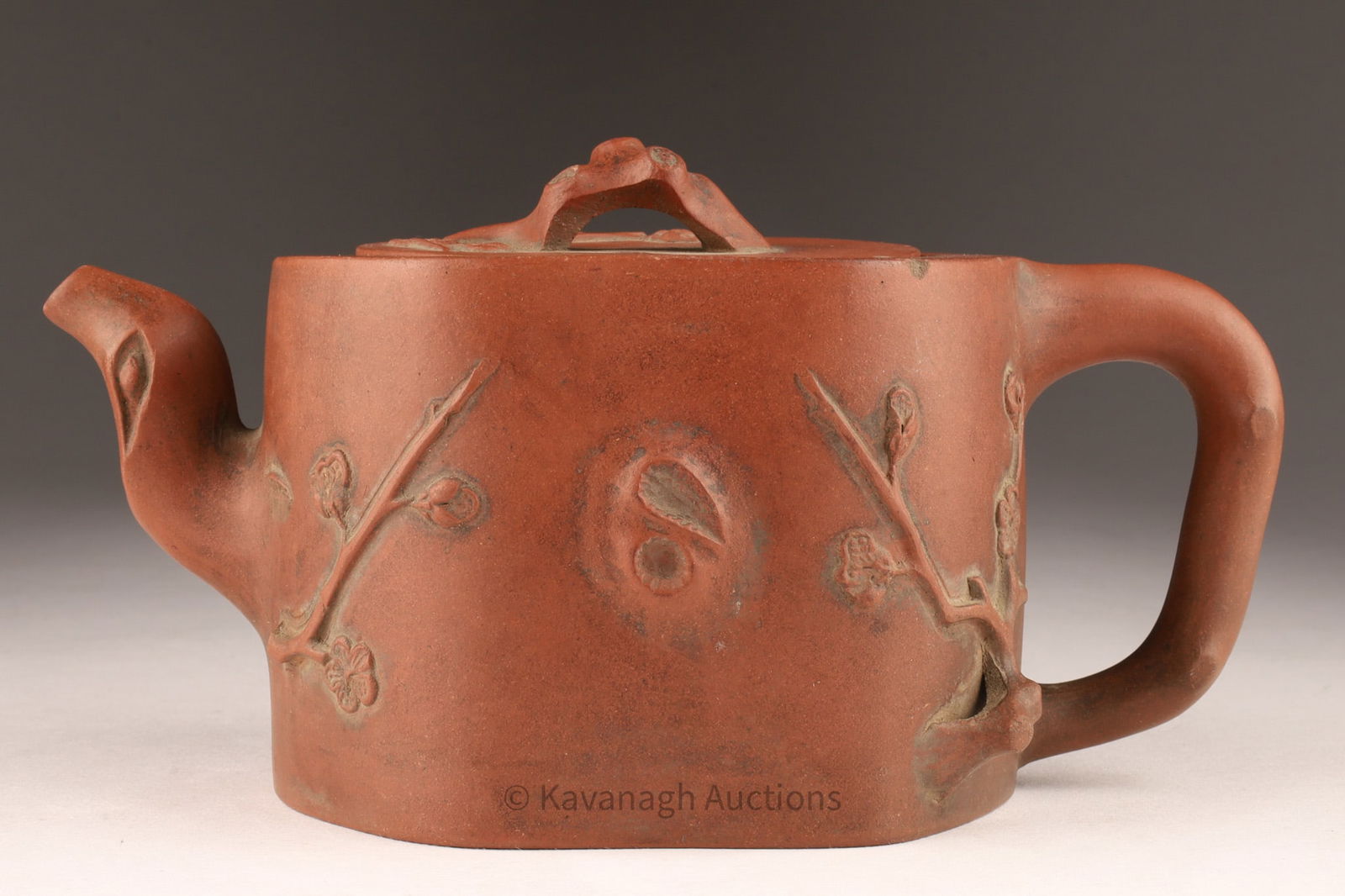 Chinese Yixing Zisha Flowering Branch Teapot (1 of 13)