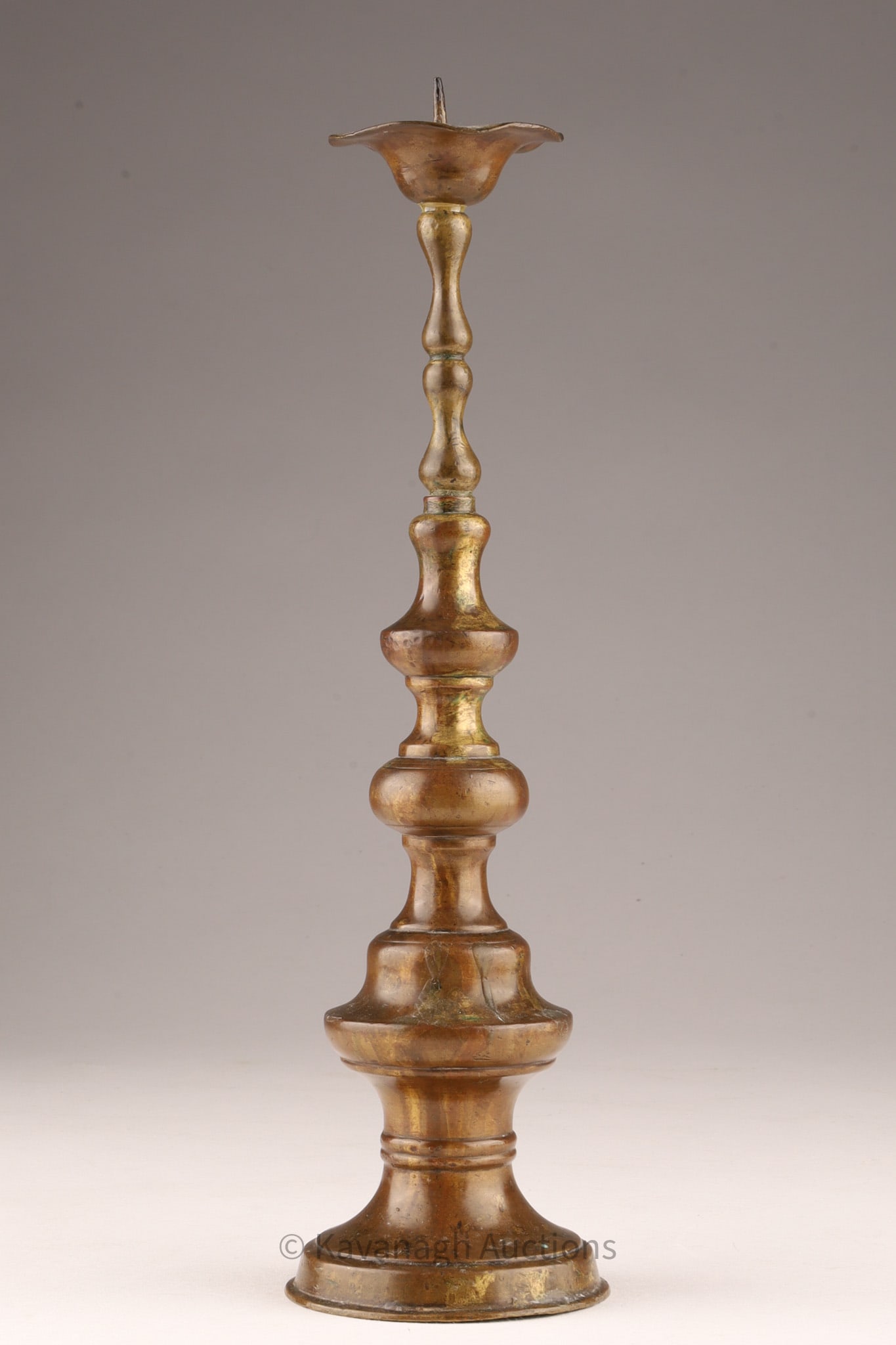 Antique Japanese Bronze Buddhist Pricket Candlestick (1 of 6)