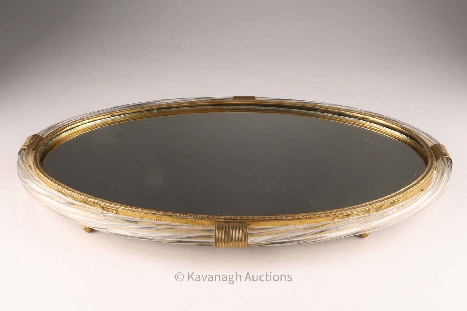 MCM Hollywood Regency Twisted Glass and Brass Vanity Tray (1 of 6)