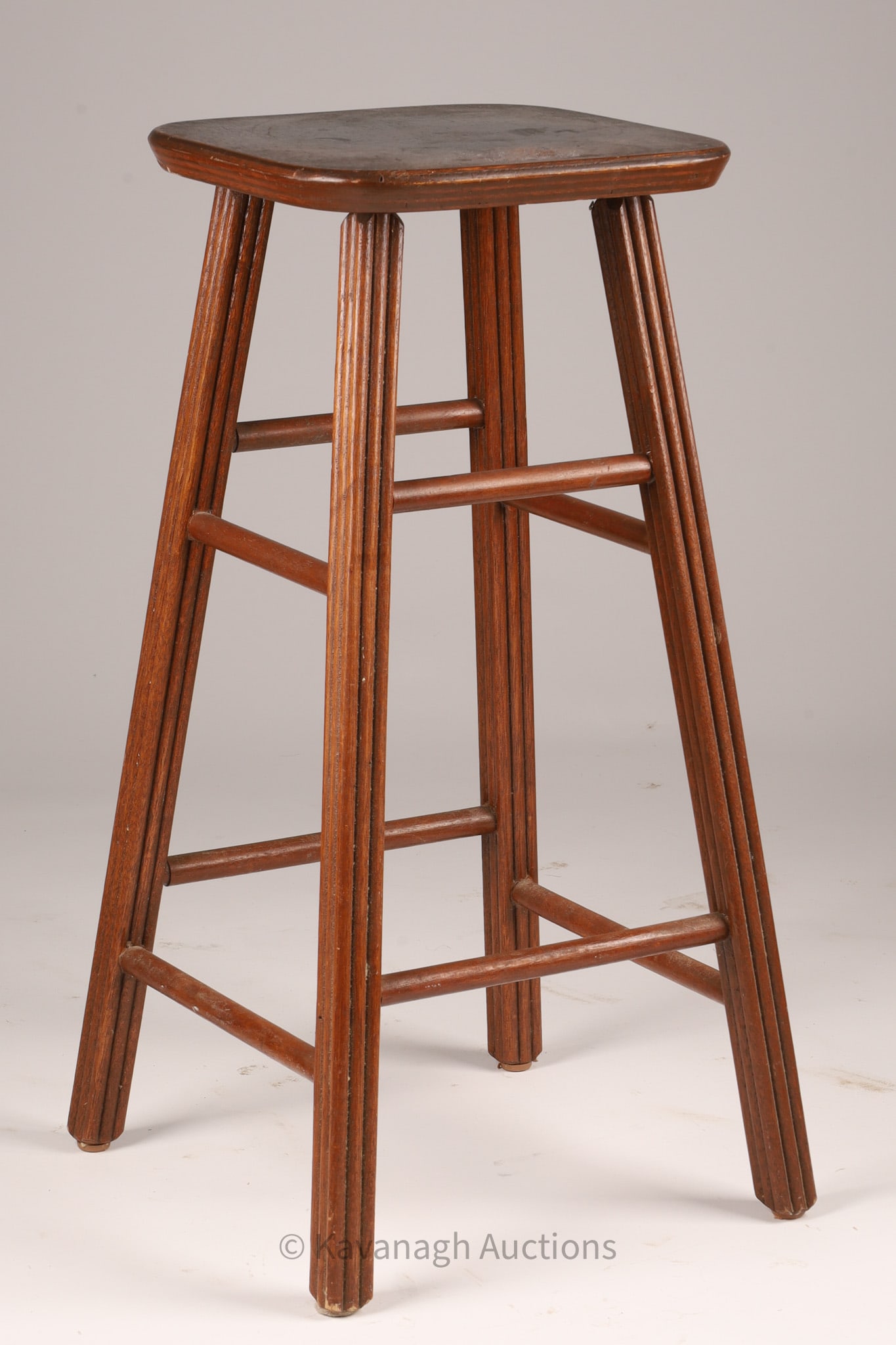 19th C New Brunswick Reeded Leg Stool (1 of 5)