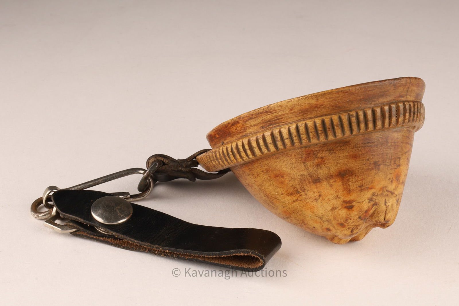 Late 19th c. Carved Burl Canoe Cup Quebec (1 of 6)