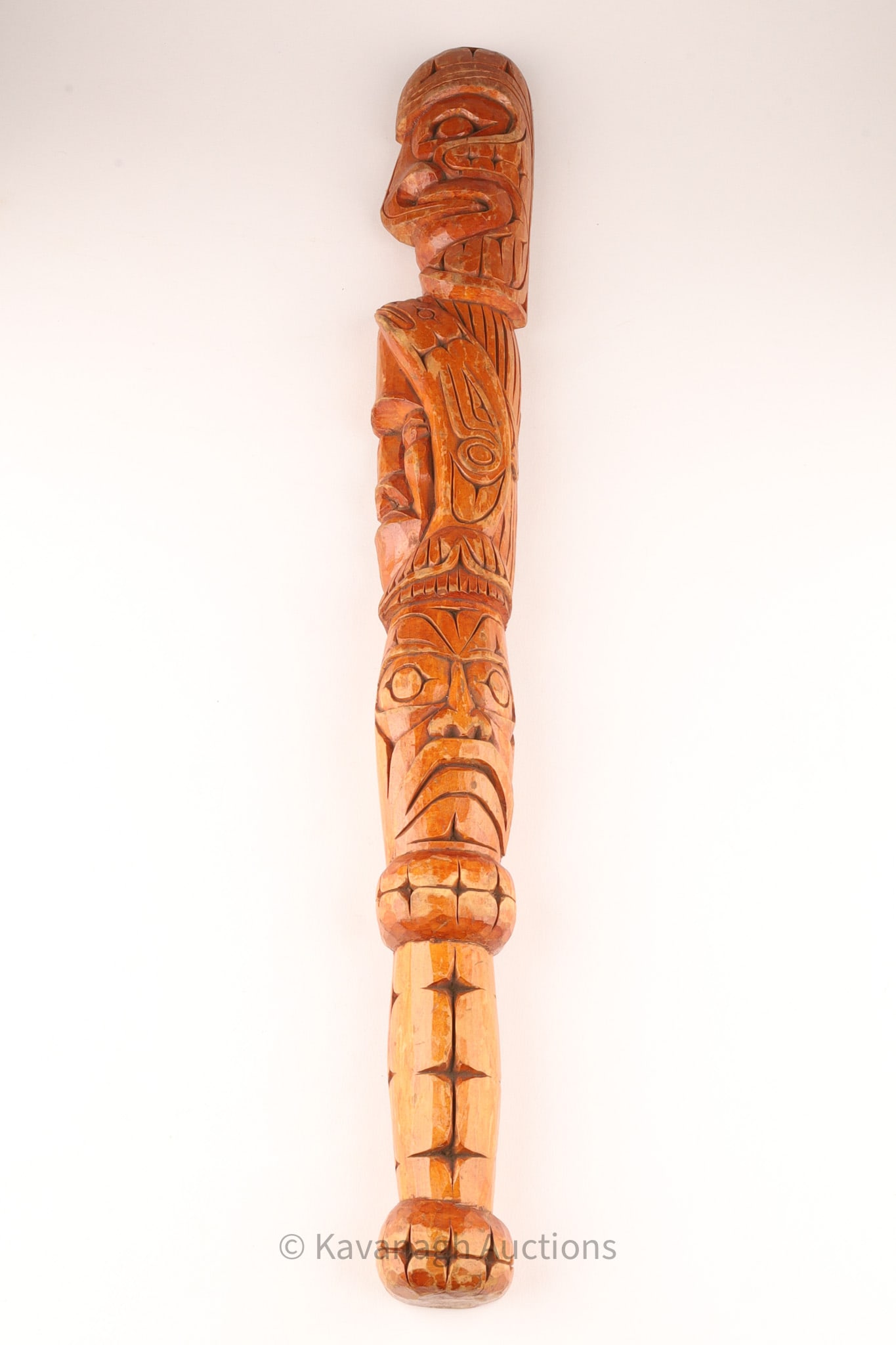 West Coast Native Indian, Carved Cedar Totem Pole John Joseph (1 of 11)