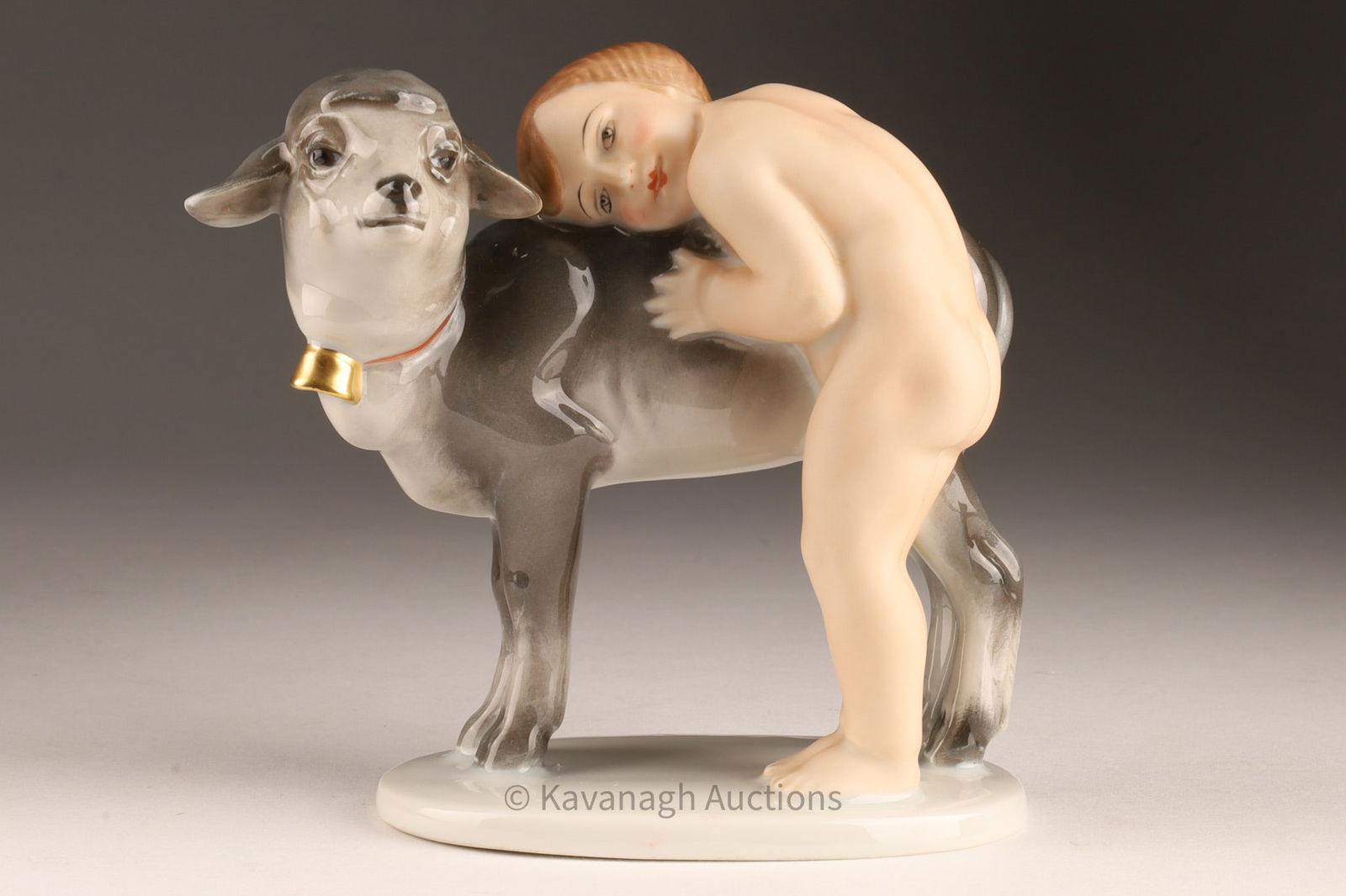 Rare 1914 Design Playmates by Albert Caasmann for Rosenthal, Boy and Goat (1 of 8)