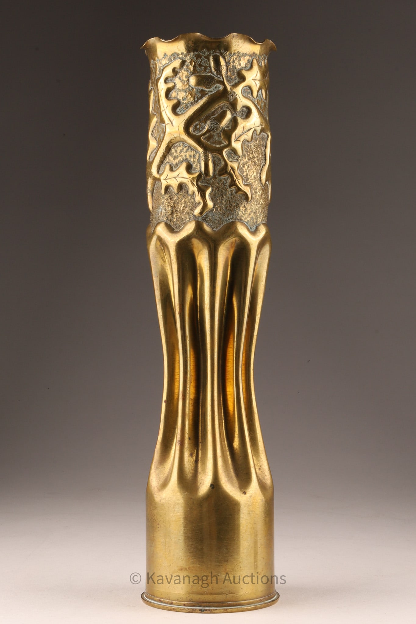 Art Nouveau Trench Art Artillery Shell Vase - WW1 Era (1 of 8)