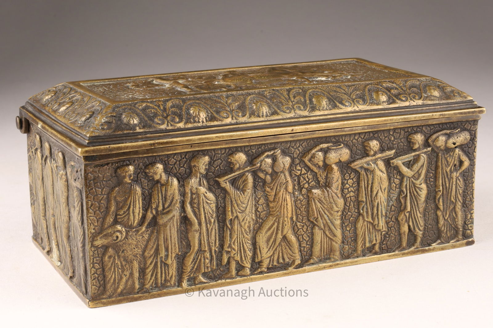 Antique German Bronze Roman Empire Style Casket Box (1 of 8)