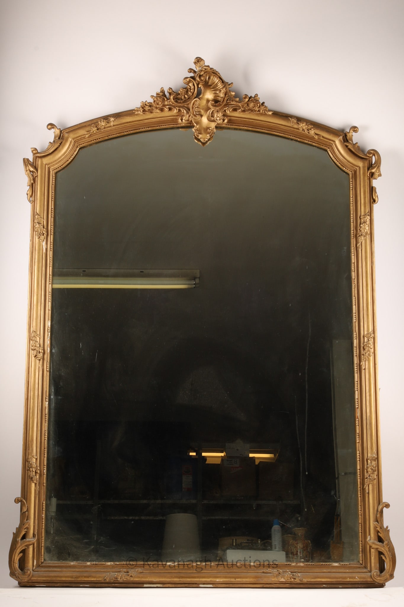 19th Century Ornate Overmantle Mirror (1 of 8)