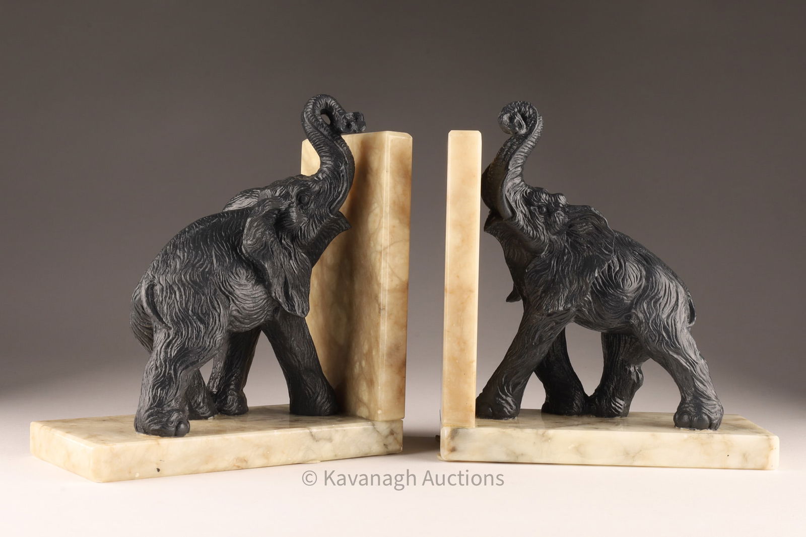Art Deco Italian Alabaster & Elephant Bookends (1 of 8)