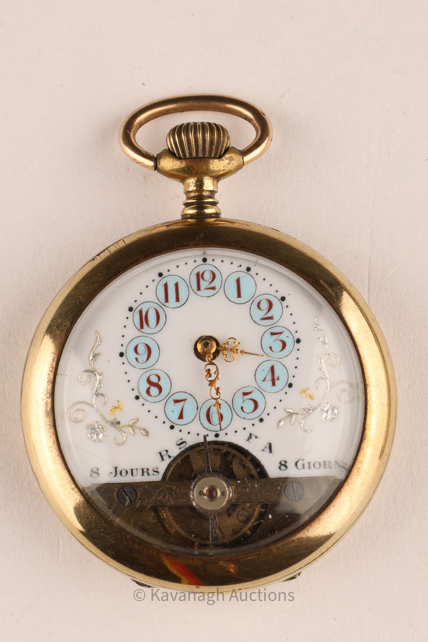 Antique Visible Escapement 8 Day Ancre Swiss Open Face Pocket Watch (1 of 7)