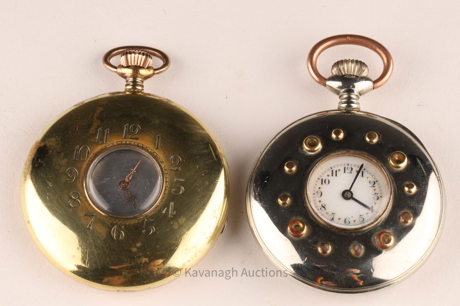 Lot of 2 Antique Half Hunter Pocket Watches (1 of 9)