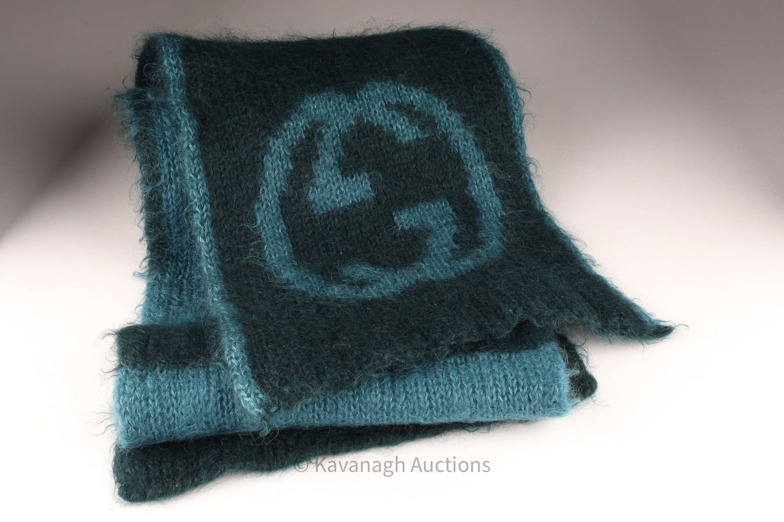 Gucci Mohair Long Scarf in Petrol and Sky Blue (1 of 5)