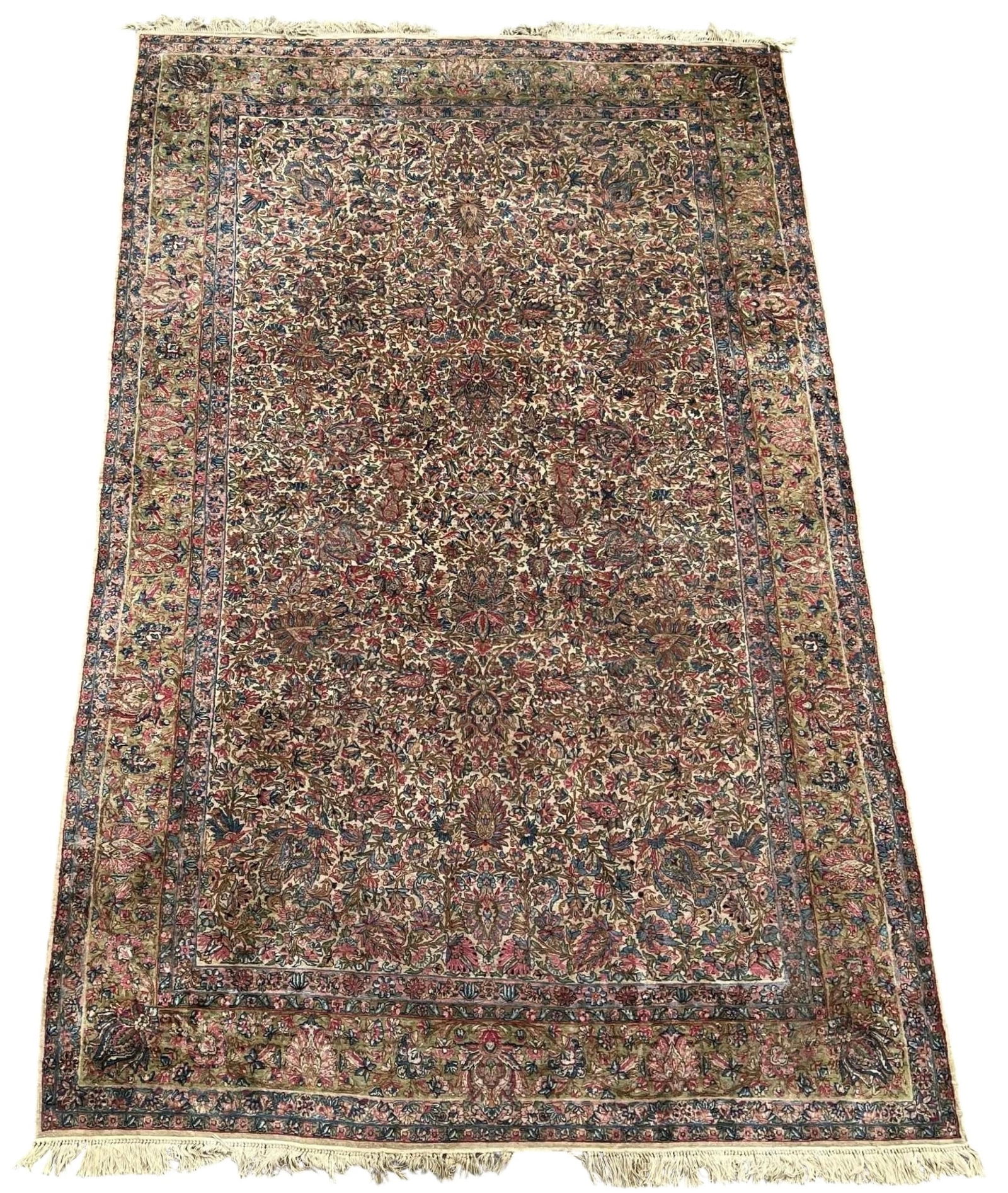 Large Antique Middle Eastern Kerman Rug Carpet (1 of 6)