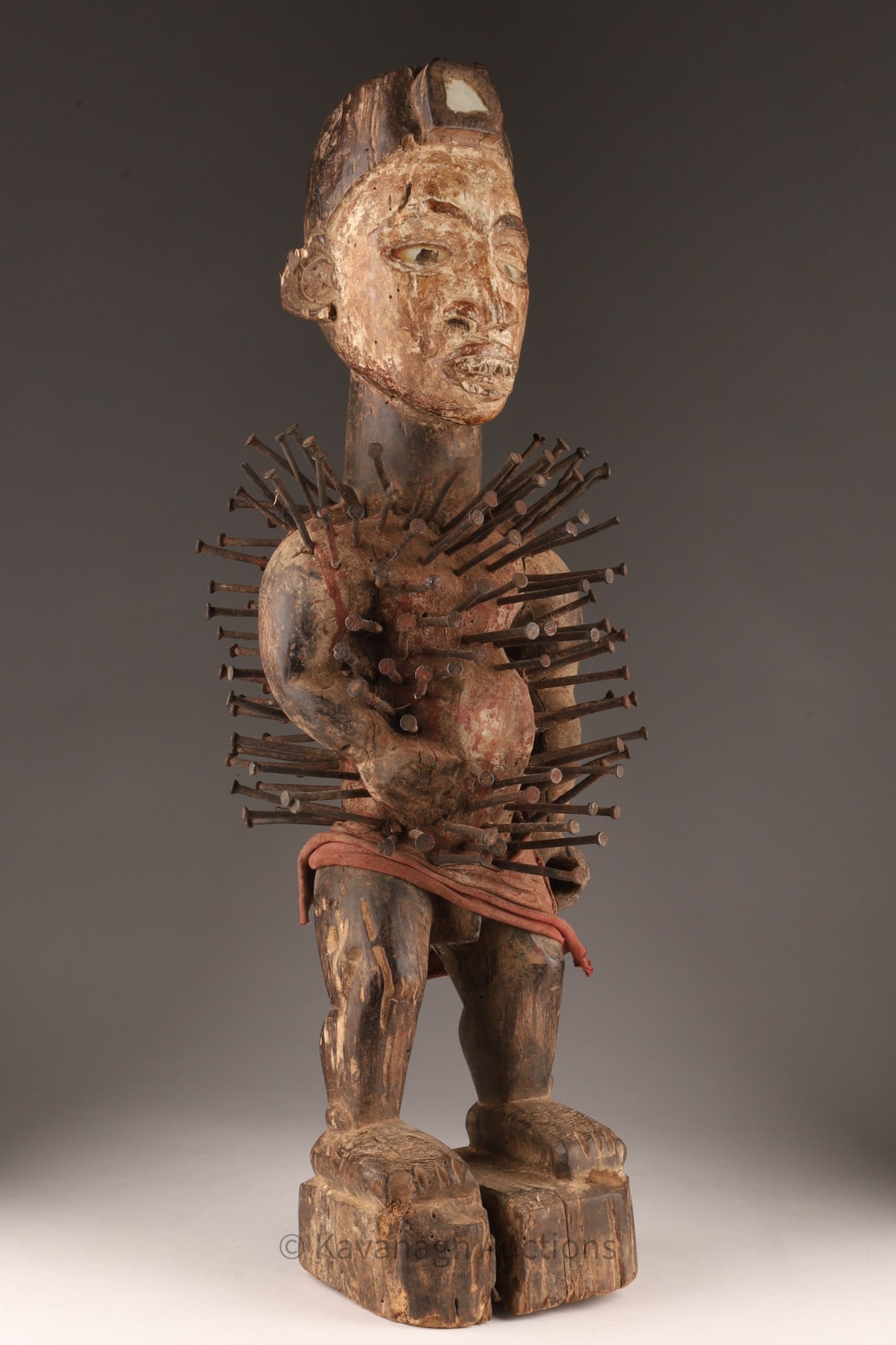 African Kongo Nkisi N’kondi Wood Nail Fetish Power Sculpture (1 of 10)