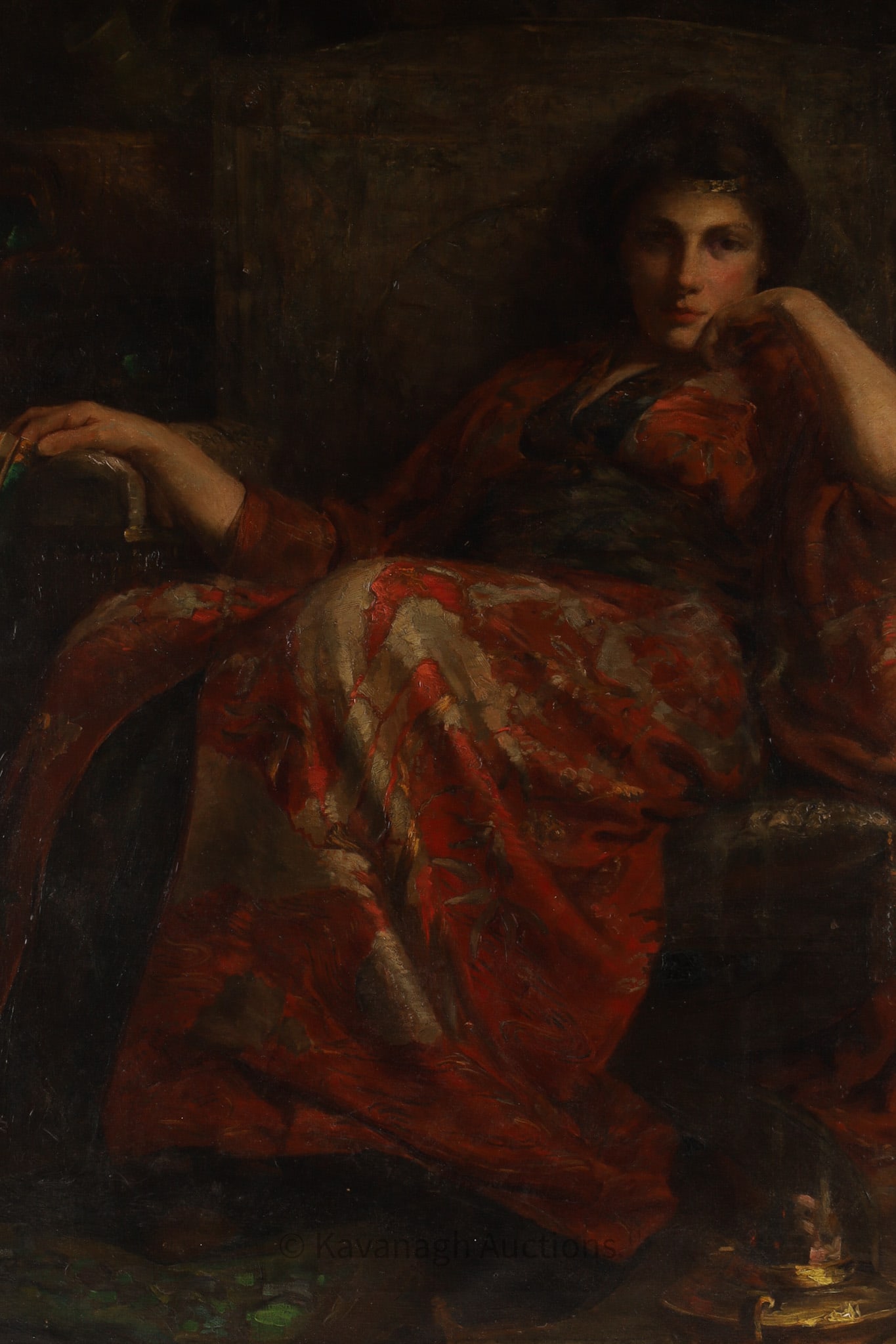 Andrew Fairbairn Affleck (Scottish, 1874-1935) 19th C. Portrait of a Young Woman (1 of 12)