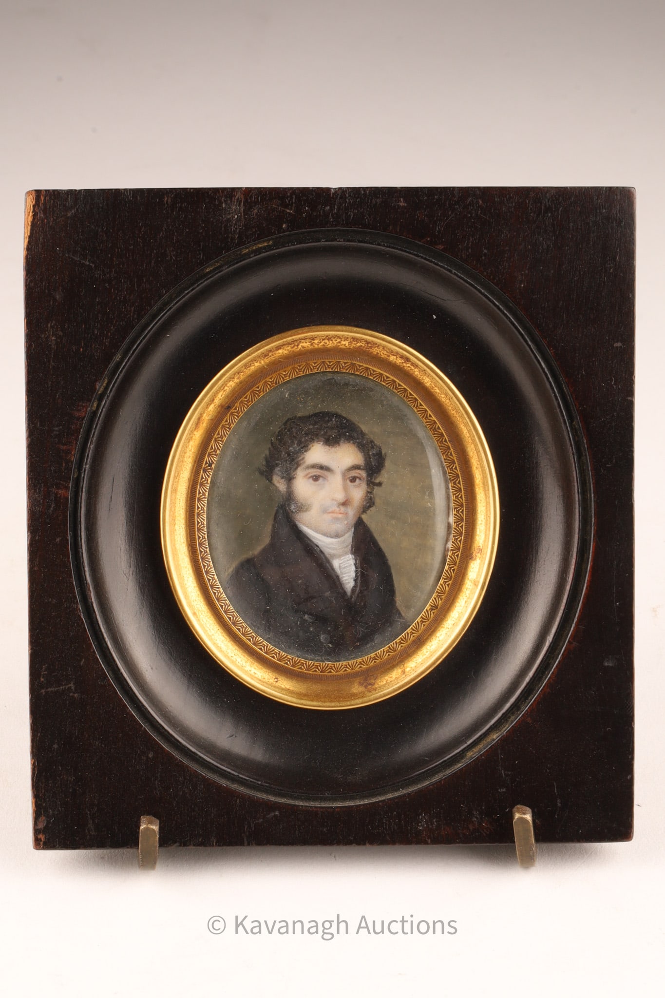 Antique 19th C Miniature Portrait Painting of a Gentleman (1 of 6)