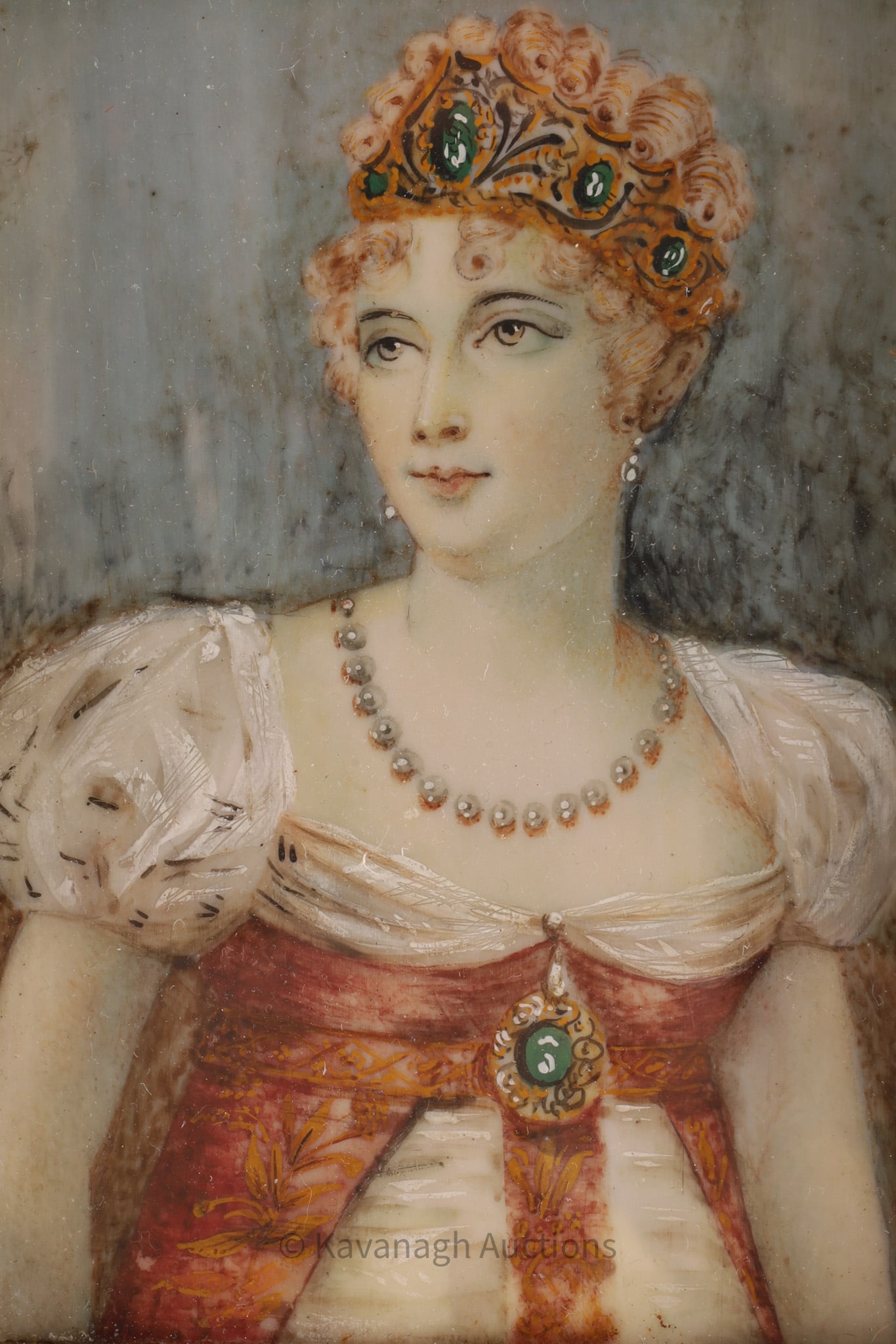 Caroline Bonaparte, Queen of Naples Signed Berger, 19th C Miniature Painting (1 of 11)