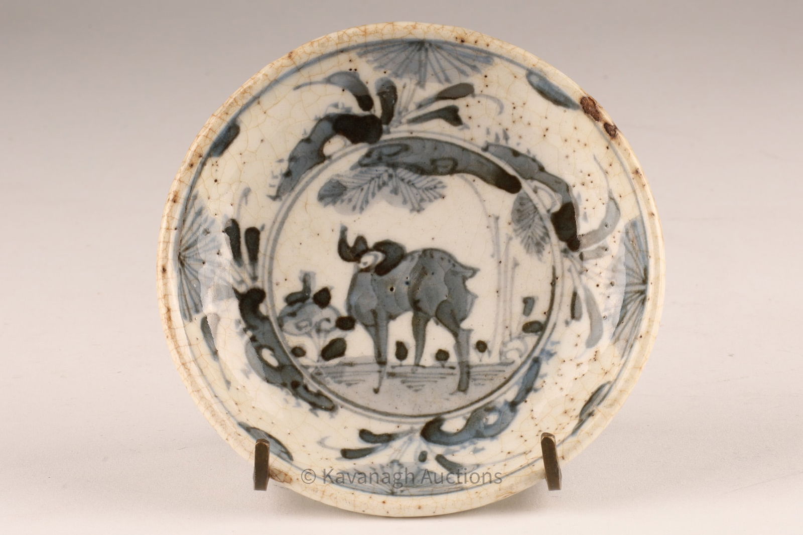 Antique Chinese or Vietnamese Blue and White Deer Dish (1 of 7)