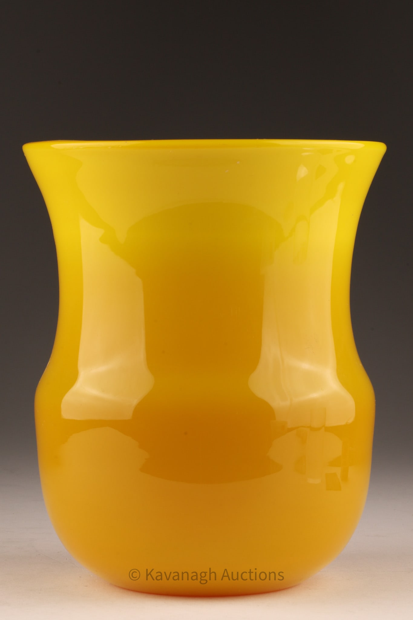 Mid Century Erik Hoglund Sweden for Boda Yellow Art Glass Vase (1 of 5)