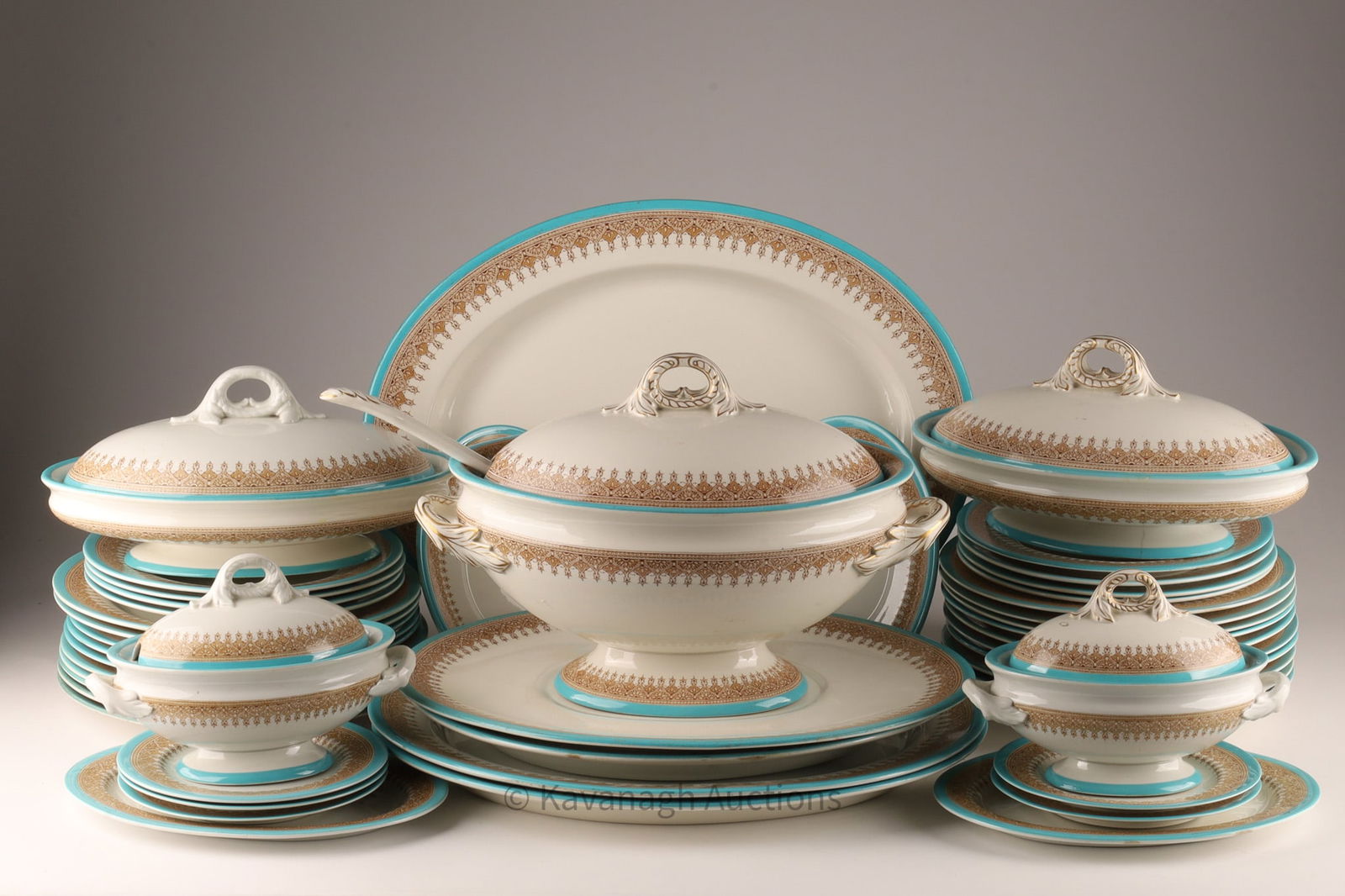 Royal Worcester Celeste Turquoise China Dinner Set 45 Pcs 1880 (1 of 10)