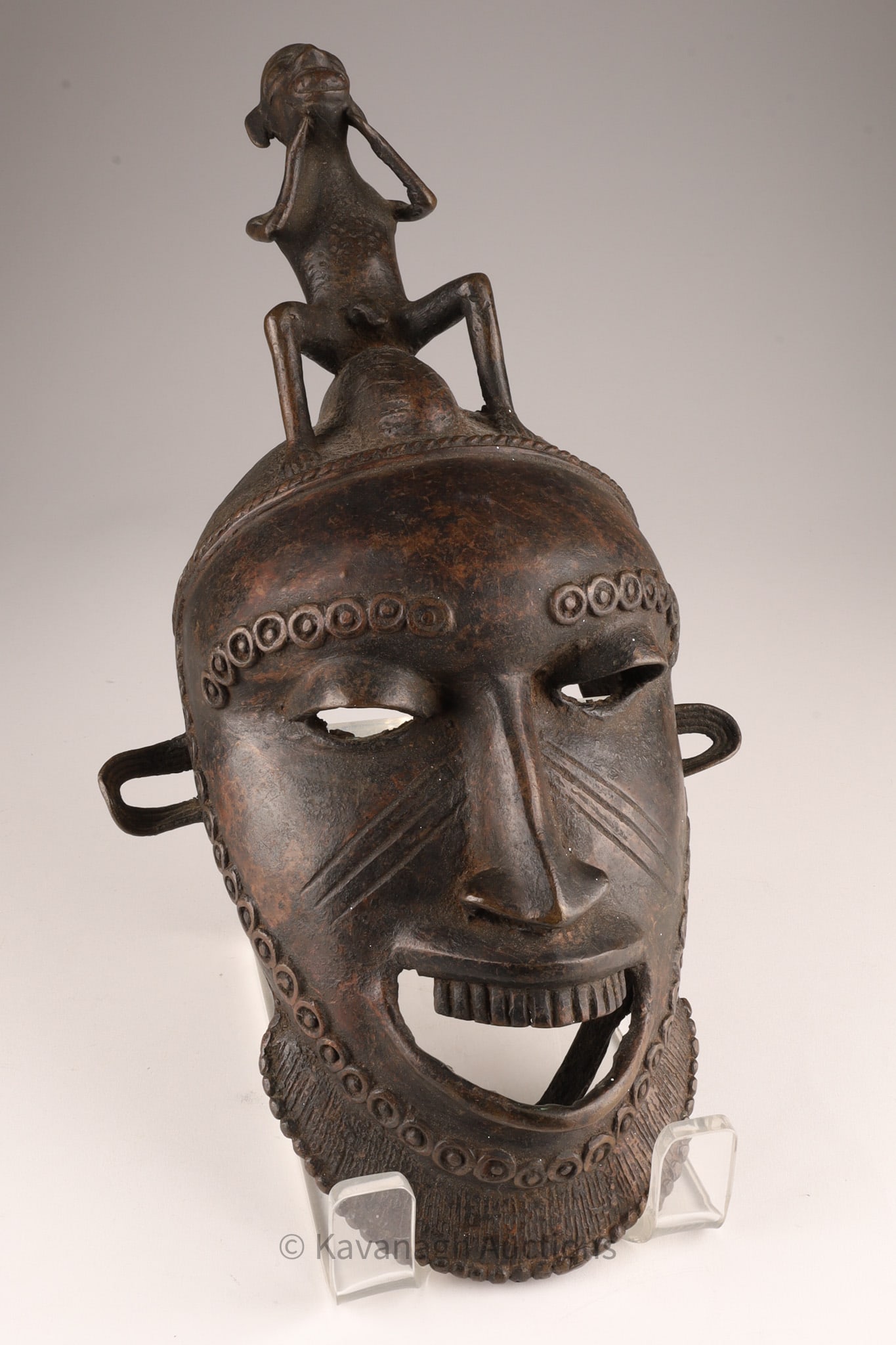 African Senufo Blacksmith Bronze Kselie Mask Ivory Coast (1 of 10)