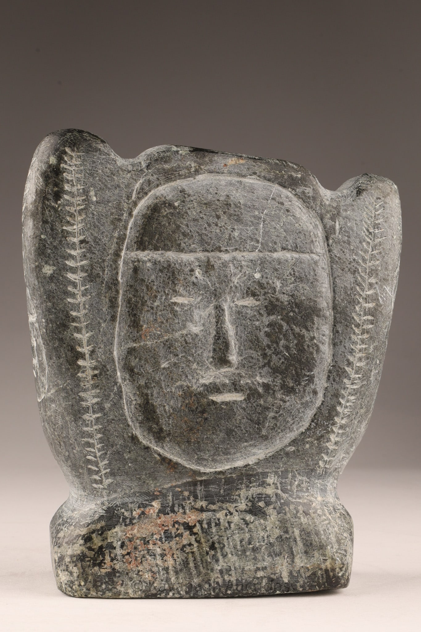 Inuit Stone Carving Stylized Head, Early Work (1 of 7)