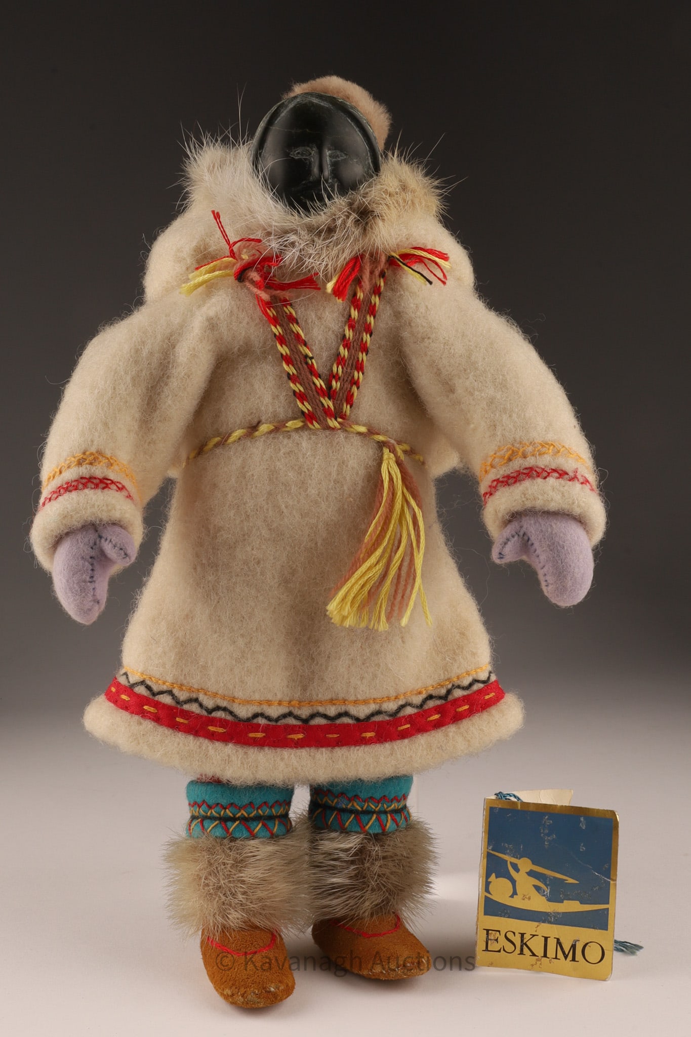 Inuit Doll with Stone Face and Original Guild Tag, Pond Inlet (1 of 6)