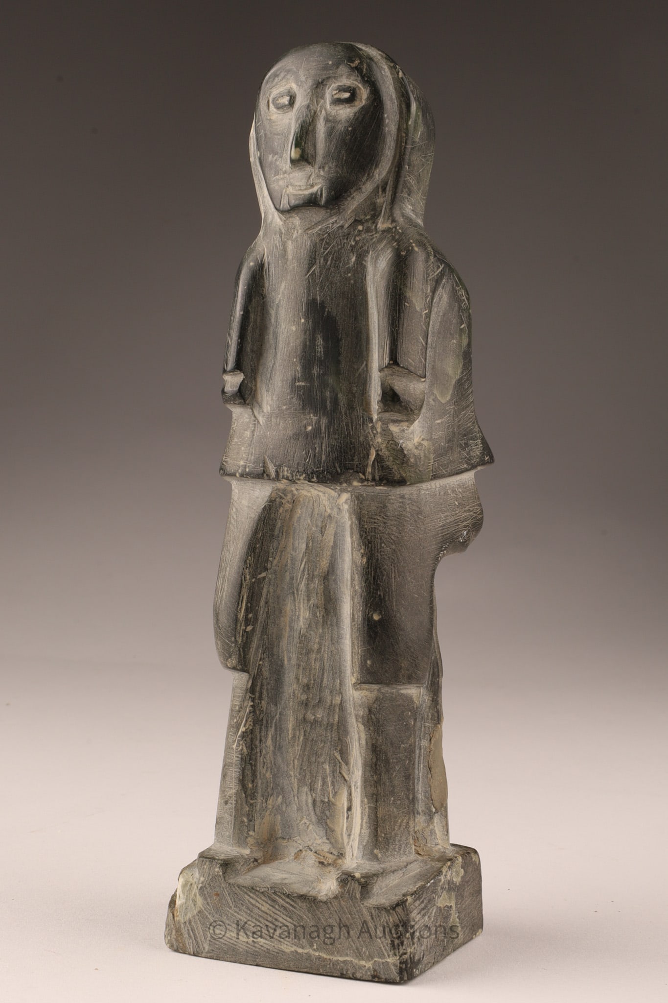 Inuit Soapstone Figure in Hooded Parka, mid-20th century (1 of 8)