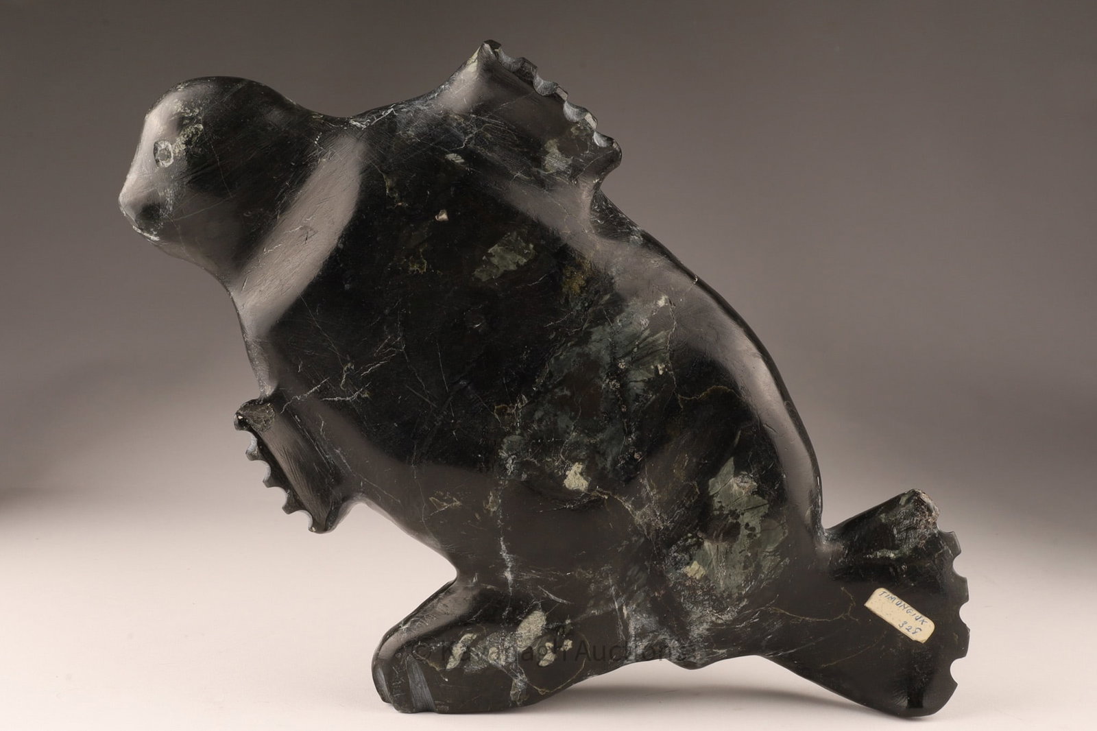 Timungjuk (Inuit, 20th Century) Large Serpentine Seal Carving (1 of 8)