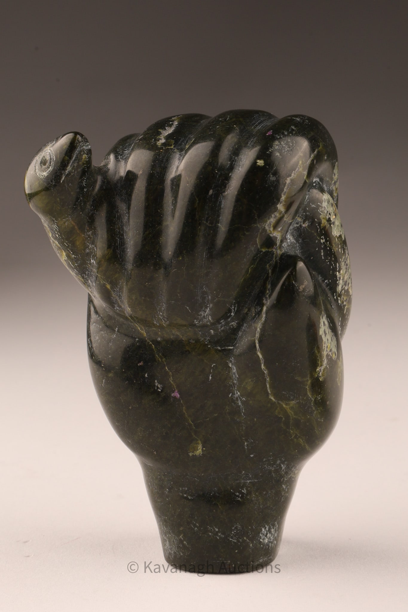 Small Inuit Soapstone Carving of a Fist with Bird, Martha Kopalie (Broughton Island) (1 of 7)