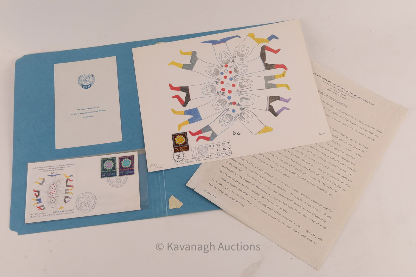 Jessie Oonark (Canadian, 1906-1985) WFUNA First Day Cover & Limited Edition Print for UN Habitat (1 of 5)