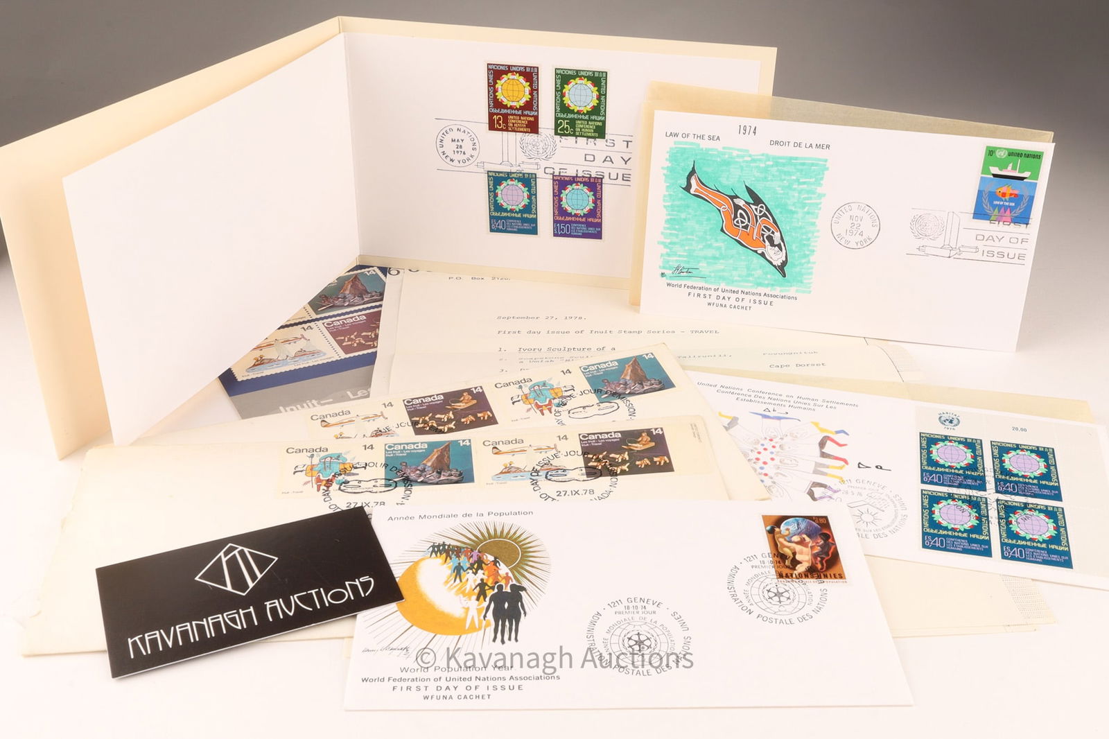 Jessie Oonark (Canadian, 1906-1985) & Various Artists, Inuit/UN Stamp & Ephemera Collection, (1 of 8)