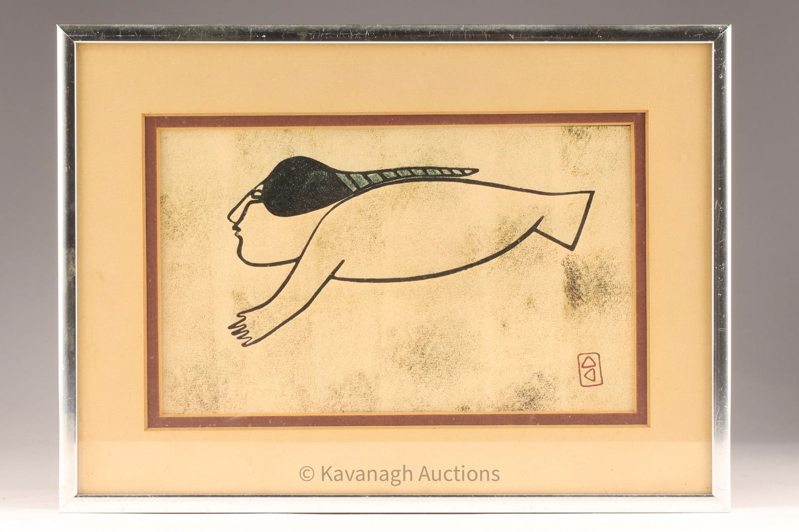 Cape Dorset Inuit Print of Transformation Figure, c. 1960s - 70s (1 of 5)